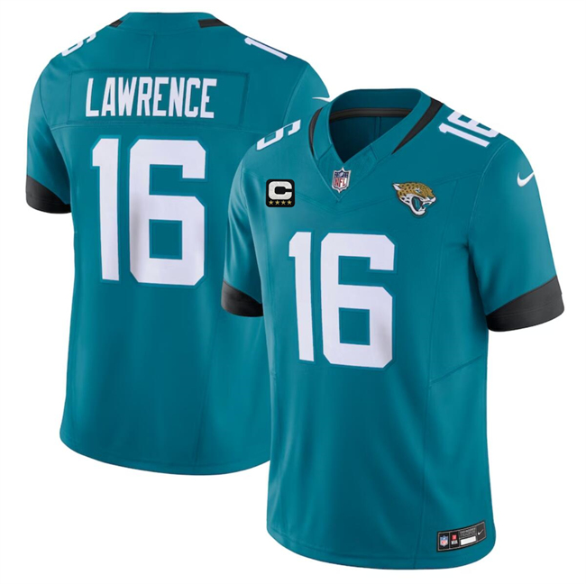 Men's Jacksonville Jaguars #16 Trevor Lawrence 2024 Teal With 4-Star C Patch Vapor Untouchable Limited Stitched Jersey